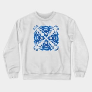 Romantic blue flowers and leaves (3) Crewneck Sweatshirt